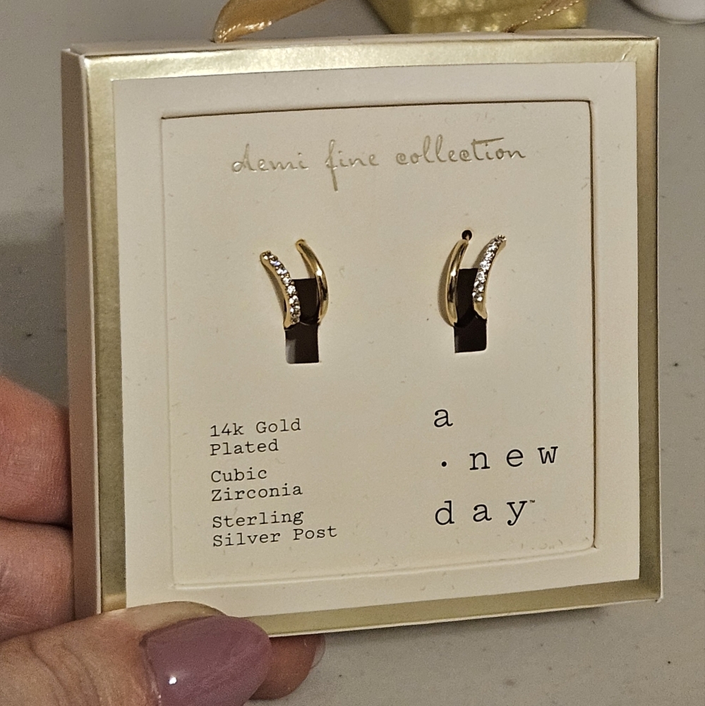 NWT A New Day Gold Plated Small Hoop Earrings